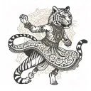 kathak dancer with tiger tattoo design idea