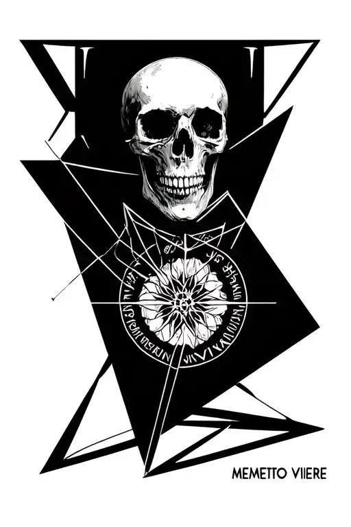 A falling angles with the words memento mori memento vivere tattoo design idea