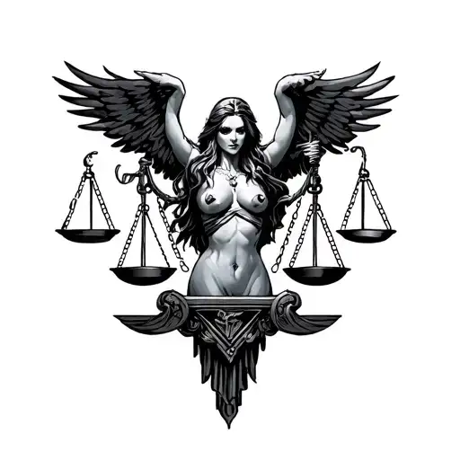 metallica and justice for all lady justice tattoo design idea