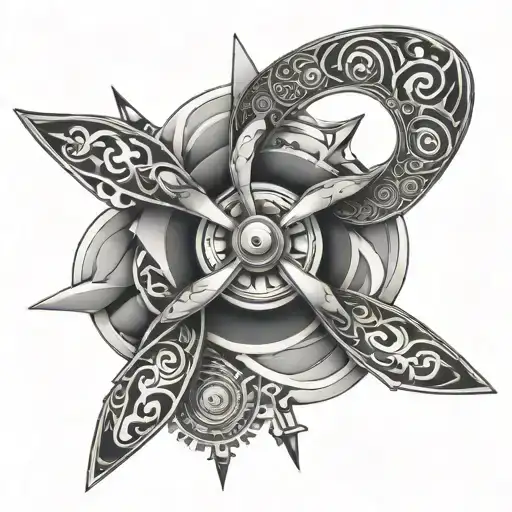 propeller creating intricate patterns tattoo design idea