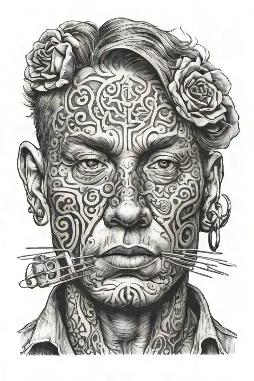 Portrait demonstrating my strong mental tattoo design idea