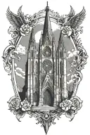 gothic cathedral  tattoo design idea