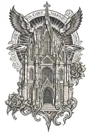 gothic cathedral  tattoo design idea