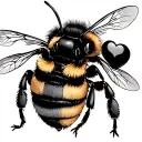 bumble bee simple with hearts  tattoo design idea