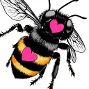 bumble bee simple with hearts  tattoo design idea