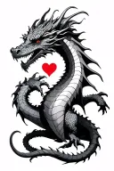 dragon and broken heart tattoo design idea