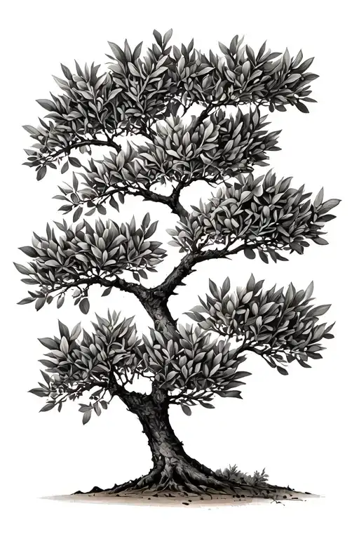 olive tree tattoo design idea