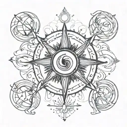 a tattoo for soulmates. sun and moon, fire and ice, yin and yang tattoo design idea