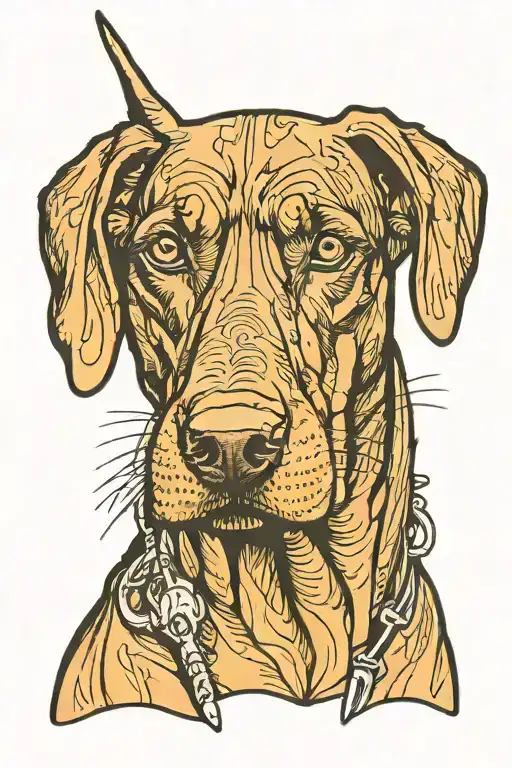 doberman dog tattoo design idea