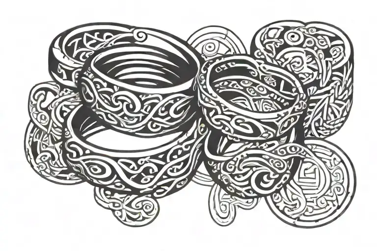 wedding rings intertwined tattoo design idea