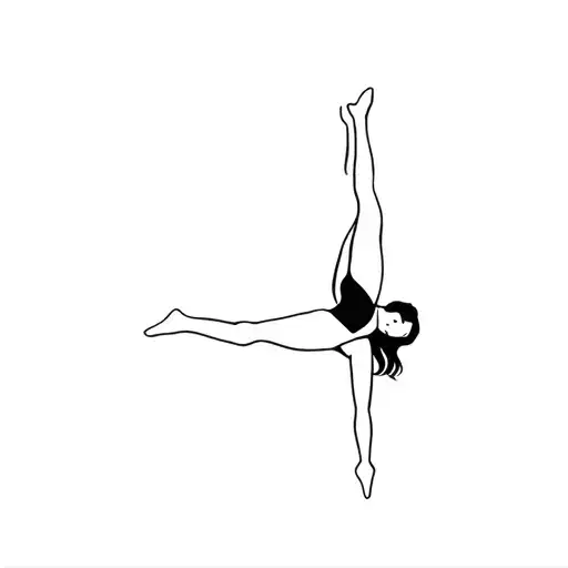 artistic gymnastics little girl tattoo design idea