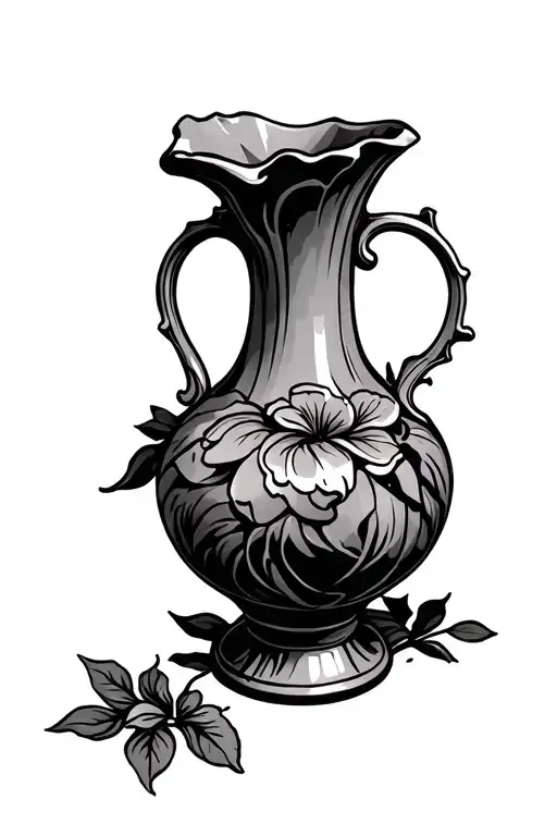 Broken traditional Vase tattoo design idea