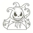 simple  design of the oogie boogie boys from Nightmare Before Christmas for three sisters tattoo design idea