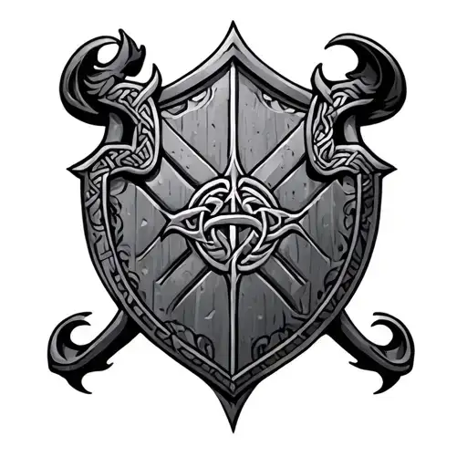celtic knight shield tattoo design idea