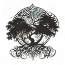 tattoo word milele meaning of eternity represented by a tree or a mountain there must also be the word tattoo design idea