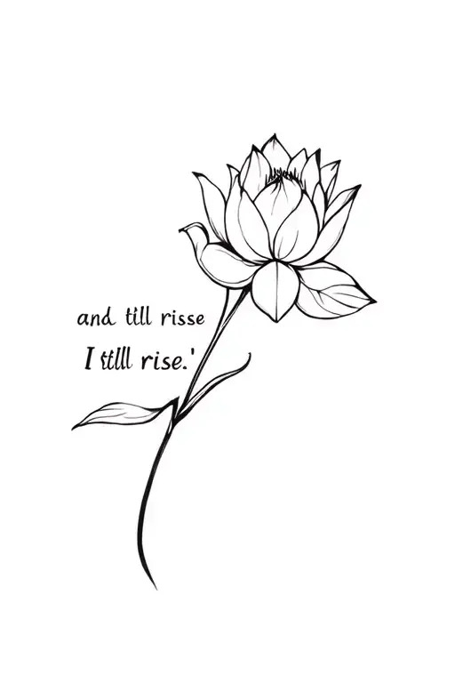 a lotus flower with the words'and still i rise' representing tattoo design idea