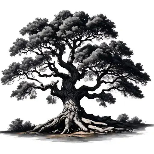 Live Oak Tree tattoo design idea