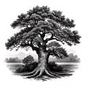 Live Oak Tree tattoo design idea