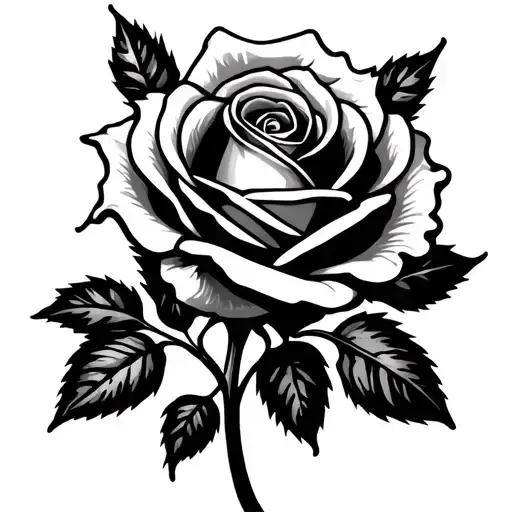 small fine line rose for wrist incorporating discreet botanical elements within it, maintaining the rose shape tattoo design idea