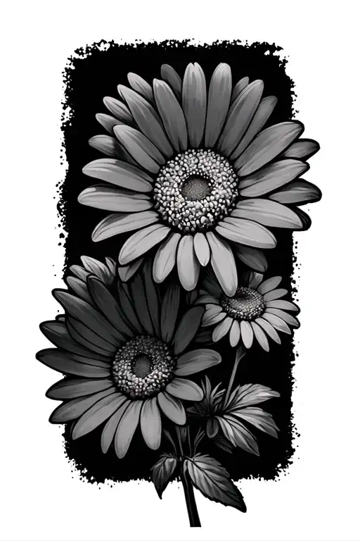 do random  morning daisy flowers tattoo design idea