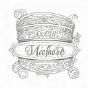 Child name written wrist band tattoo design idea