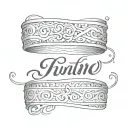 Child name written wrist band tattoo design idea