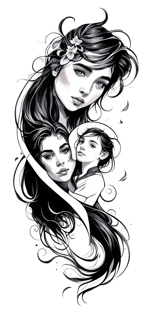 Strength resiliance mental health family tattoo design idea