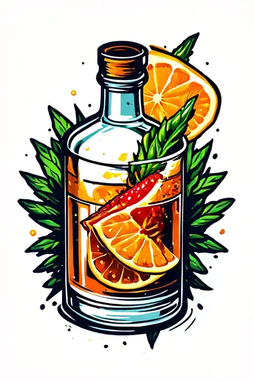 Molotov cocktail tattoo design idea