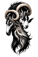 2 sons, Aries and Sagittarius, integrated to each other tattoo design idea