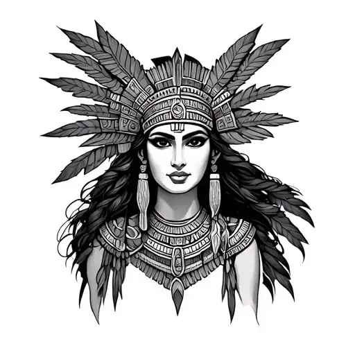 Aztec Princess tattoo design idea
