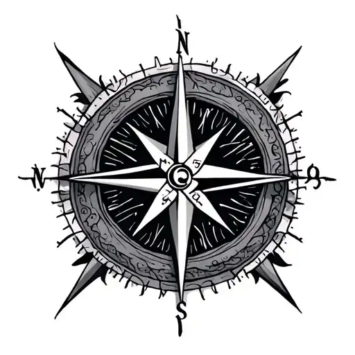 Nordic compass tattoo design idea