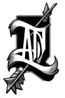 "ADA" arrow piercing tattoo design idea