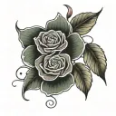 thread between grandmother, mother, daughter tattoo design idea