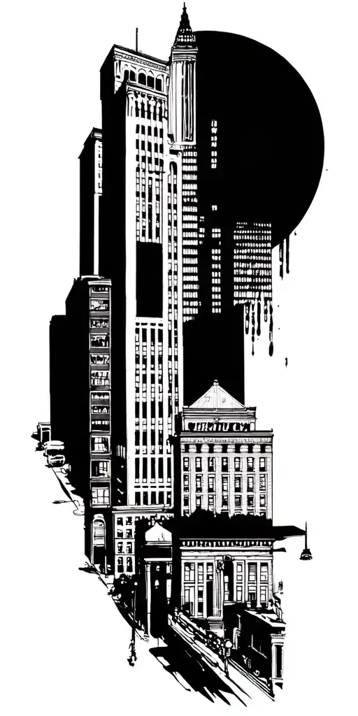 Downtown of Indianapolis Indiana  tattoo design idea