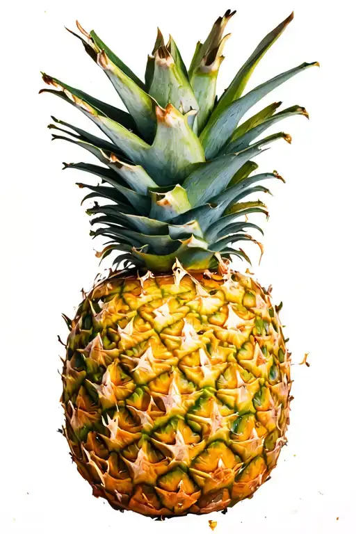 hidden upside down pineapple tattoo design idea
