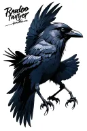 3 legged crow flying tattoo design idea
