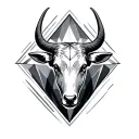 Diamond espresso Taurus tattoo design idea