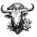 Diamond espresso Taurus tattoo design idea