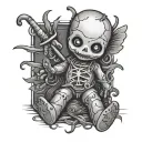 voodoo doll tattoo design idea