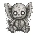 voodoo doll tattoo design idea