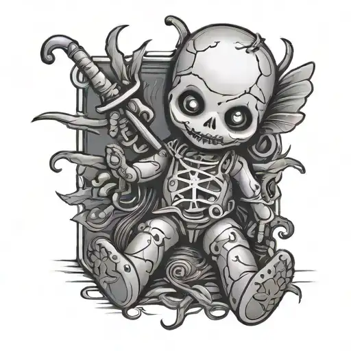 voodoo doll tattoo design idea