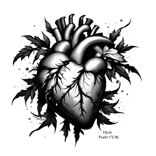 i want a chest tattoo with this- Psalm 73:26 (NIV) “My flesh and my heart may fail, but God is the strength of my heart  tattoo design idea
