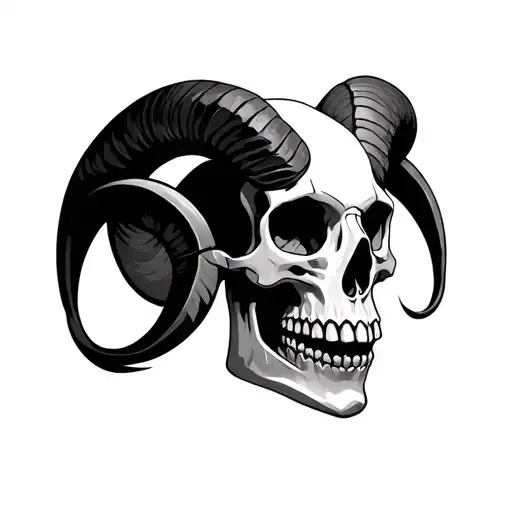 Aries Skull tattoo design idea