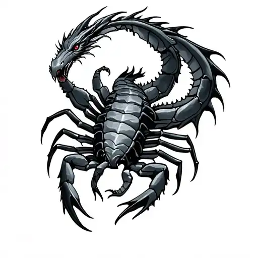scorpion and dragon tattoo design idea