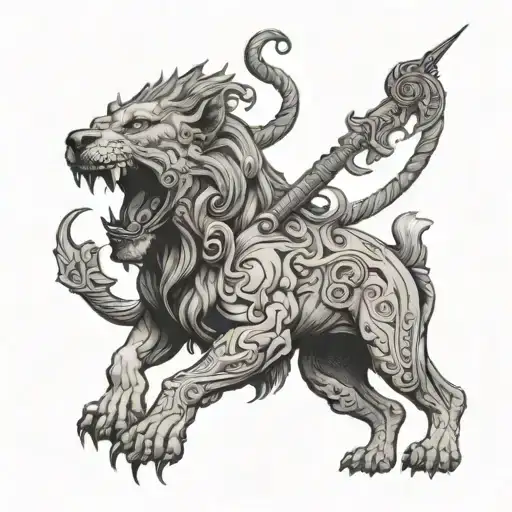 Full leg tattoo underworld greek mythology Heidis cerberus faiths souls tattoo design idea