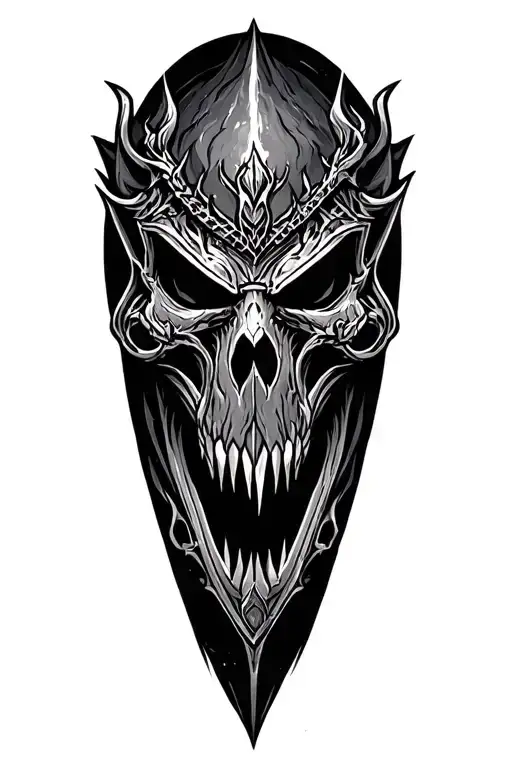 dark souls style art tattoo design idea