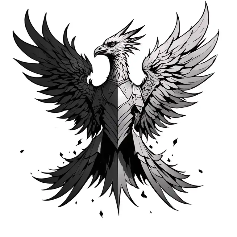 shoulder armor phoenix rising from the ashes tattoo design idea