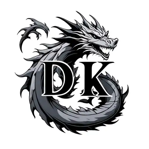 "DK" Nordic Dragon tattoo design idea