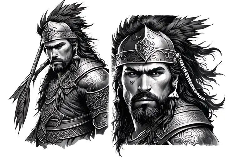 turkish warrior tattoo design idea