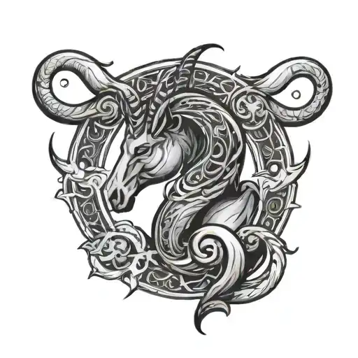 Capricorn symbol tattoo design idea